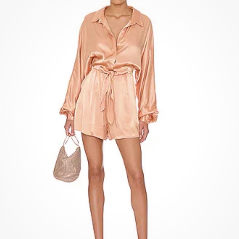 Elliatt Satin Romper Camel